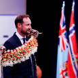 Crown Prince Haakon during the welcoming ceremony in Fiji’s capital, Suva. Photo: Karen Setten / NTB scanpix